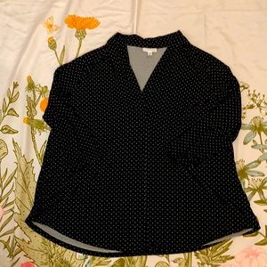 3X Charter Club Polka Dot Blouse